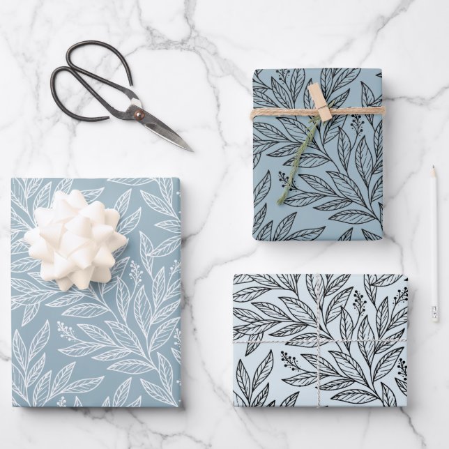 Floral Minimalist Gift Wrapping Paper (Front)