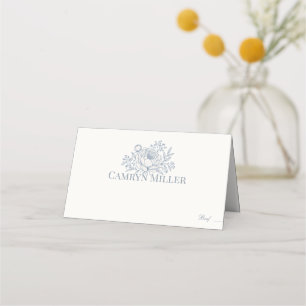 Floral Minimalist Place Cards With Meal Choice