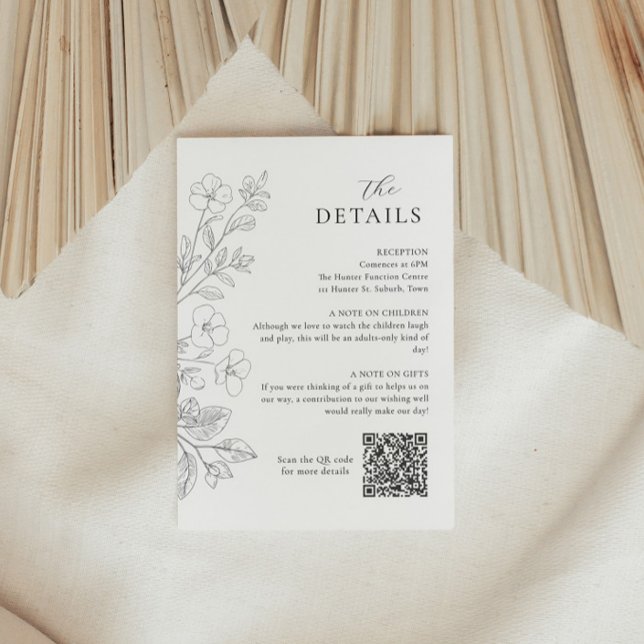 Floral Minimalist Wedding Details Enclosure Card  (Creator Uploaded)