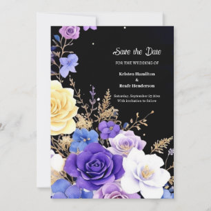 Floral Minimalist Wedding Save the Date Card