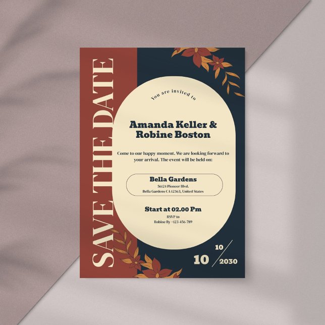 Floral Minimalist Wedding Save the Date Invitation (Creator Uploaded)