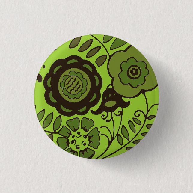 Floral Mint 3 Cm Round Badge (Front)