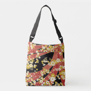 Floral Mix Kimono Pattern Crossbody Bag