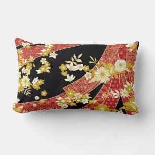 Floral Mix Kimono Pattern Lumbar Cushion