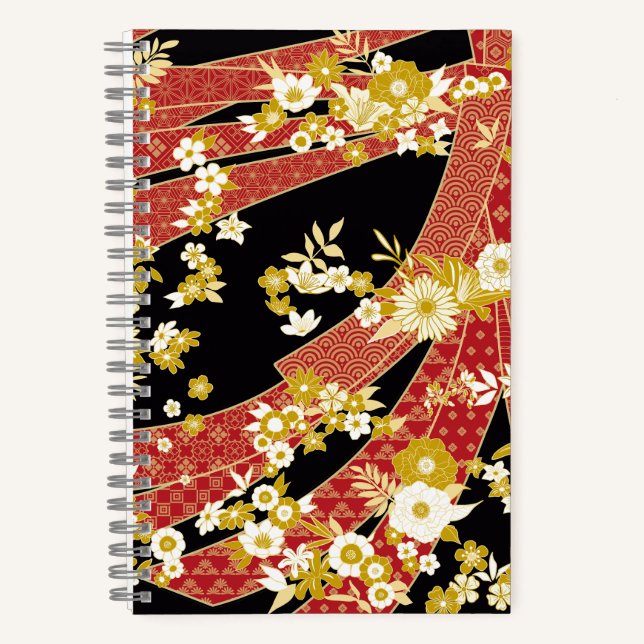 Floral Mix Kimono Pattern Notebook (Front)