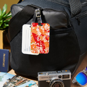 Floral Mix Kimono Pattern Spring Luggage Tag