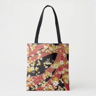 Floral Mix Kimono Pattern Tote Bag