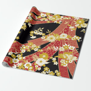 Floral Mix Kimono Pattern Wrapping Paper
