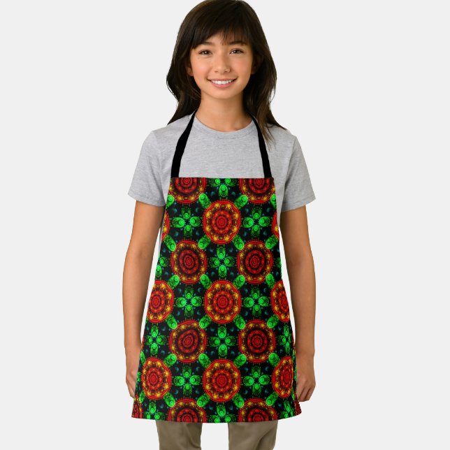 Floral Modern Boho Elegant Abstract Pattern #504 Apron (Insitu)