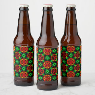 Floral Modern Boho Elegant Abstract Pattern #504 Beer Bottle Label