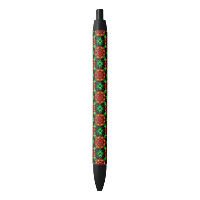 Floral Modern Boho Elegant Abstract Pattern #504 Black Ink Pen (Front Vertical)