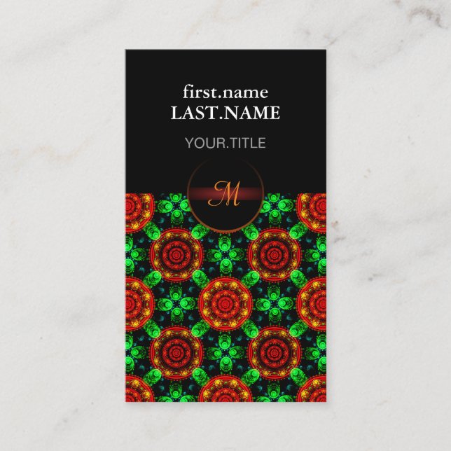 Floral Modern Boho Elegant Abstract Pattern #504 Business Card (Front)