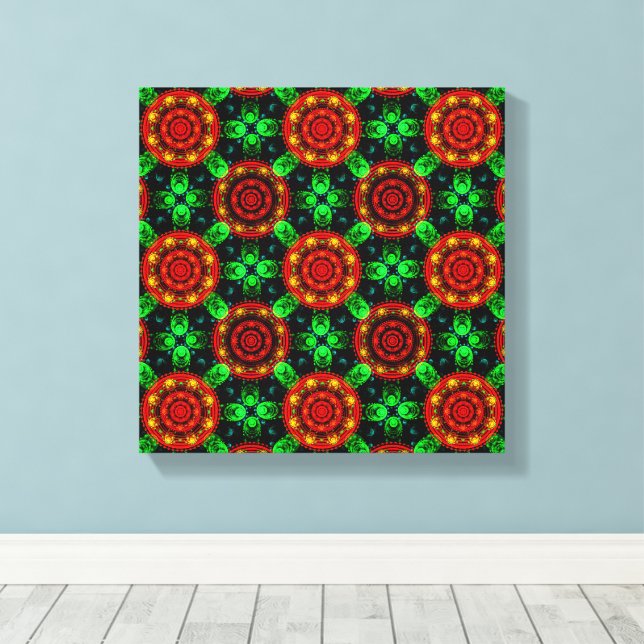 Floral Modern Boho Elegant Abstract Pattern #504 Canvas Print (Insitu(Wood Floor))