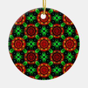 Floral Modern Boho Elegant Abstract Pattern #504 Ceramic Tree Decoration