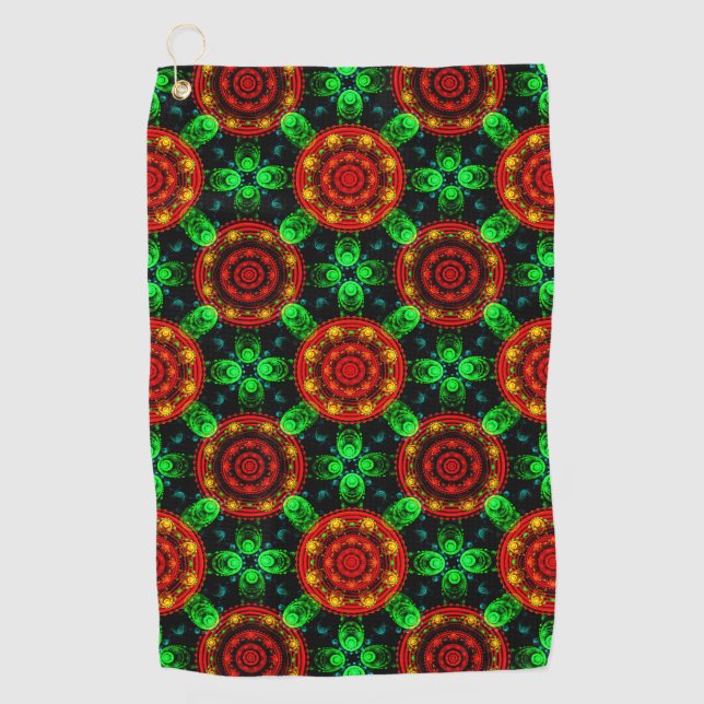 Floral Modern Boho Elegant Abstract Pattern #504 Golf Towel (Front)