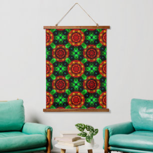 Floral Modern Boho Elegant Abstract Pattern #504 Hanging Tapestry