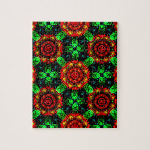 Floral Modern Boho Elegant Abstract Pattern #504 Jigsaw Puzzle