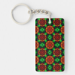 Floral Modern Boho Elegant Abstract Pattern #504 Key Ring