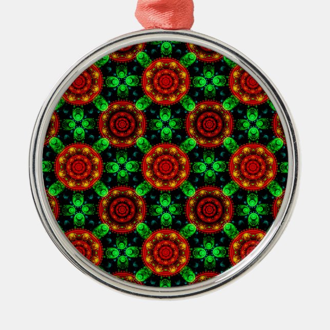 Floral Modern Boho Elegant Abstract Pattern #504 Metal Tree Decoration (Front)