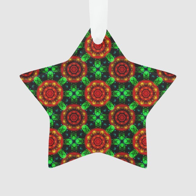 Floral Modern Boho Elegant Abstract Pattern #504 Ornament (Front)