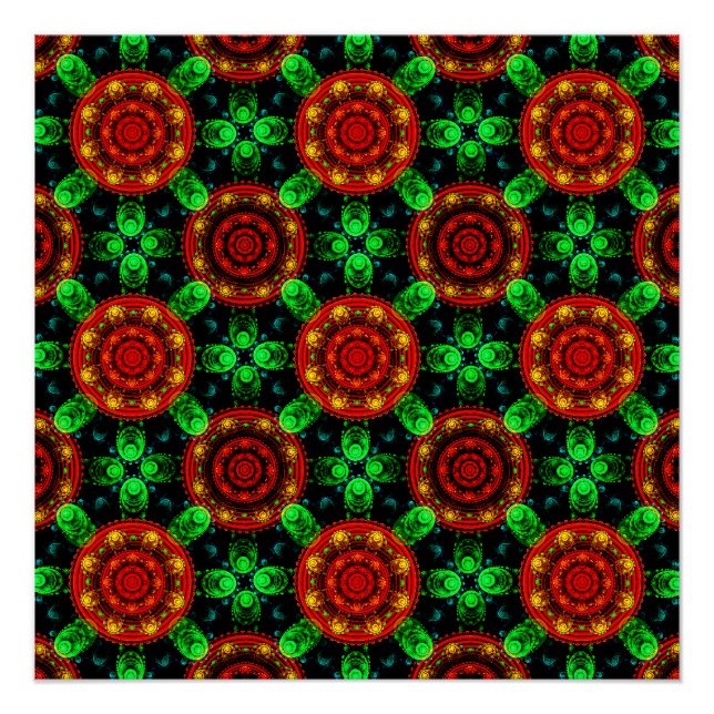 Floral Modern Boho Elegant Abstract Pattern #504 Poster (Front)