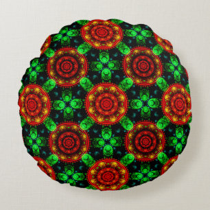 Floral Modern Boho Elegant Abstract Pattern #504 Round Cushion