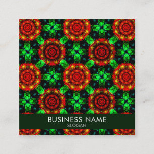 Floral Modern Boho Elegant Abstract Pattern #504 Square Business Card