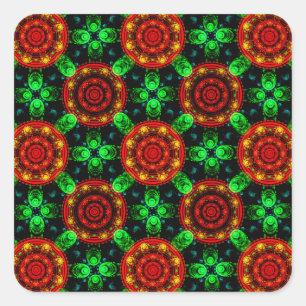 Floral Modern Boho Elegant Abstract Pattern #504 Square Sticker