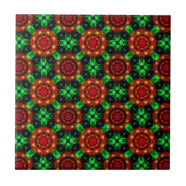 Floral Modern Boho Elegant Abstract Pattern #504 Tile (Front)