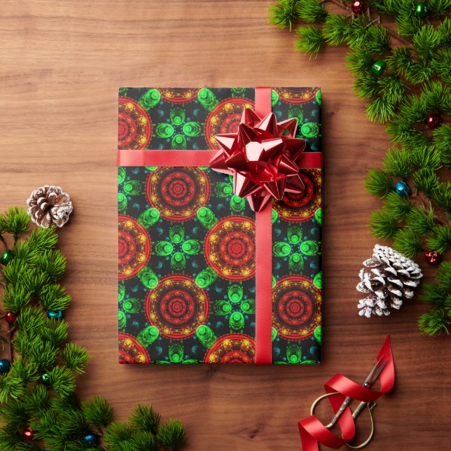 Floral Modern Boho Elegant Abstract Pattern #504 Wrapping Paper (Holiday Gift)