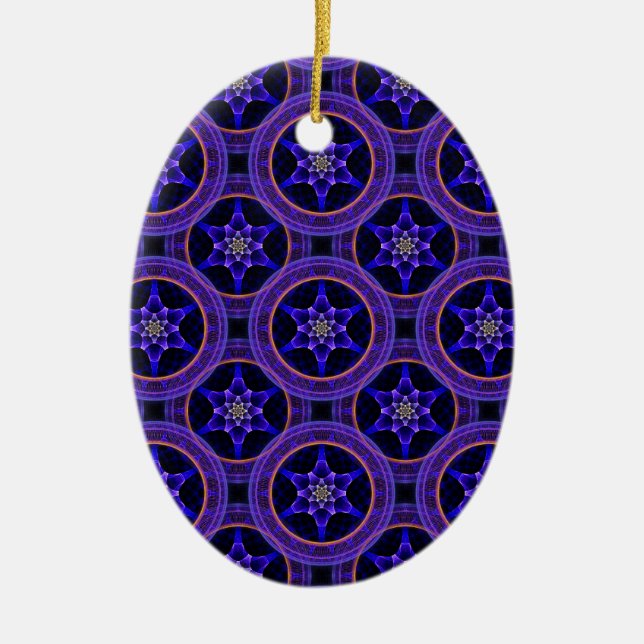 Floral Modern Boho Elegant Abstract Pattern #505 Ceramic Tree Decoration (Front)
