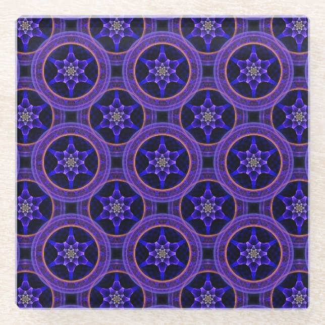 Floral Modern Boho Elegant Abstract Pattern #505 Glass Coaster (Front)