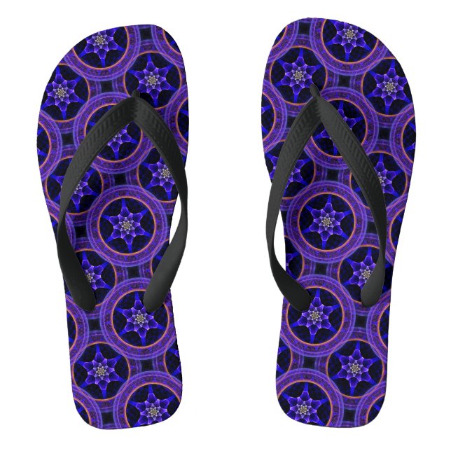 Floral Modern Boho Elegant Abstract Pattern #505 Jandals (Footbed)
