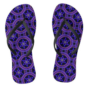 Floral Modern Boho Elegant Abstract Pattern #505 Jandals