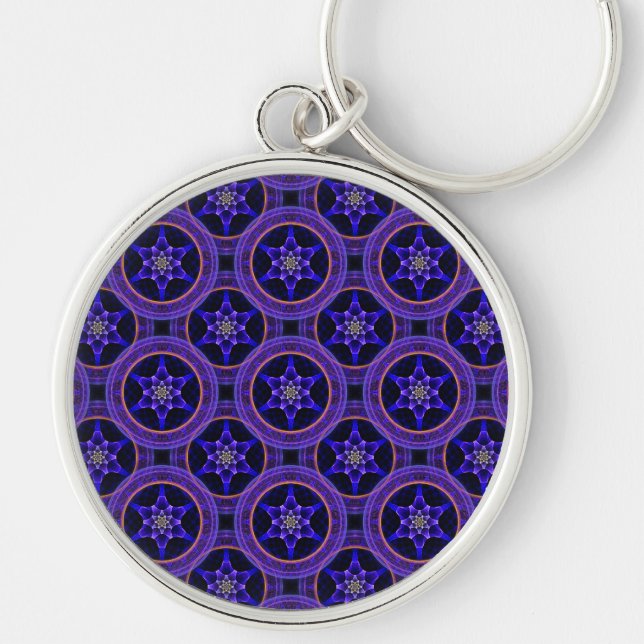 Floral Modern Boho Elegant Abstract Pattern #505 Key Ring (Front)