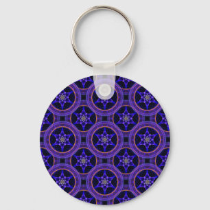 Floral Modern Boho Elegant Abstract Pattern #505 Key Ring