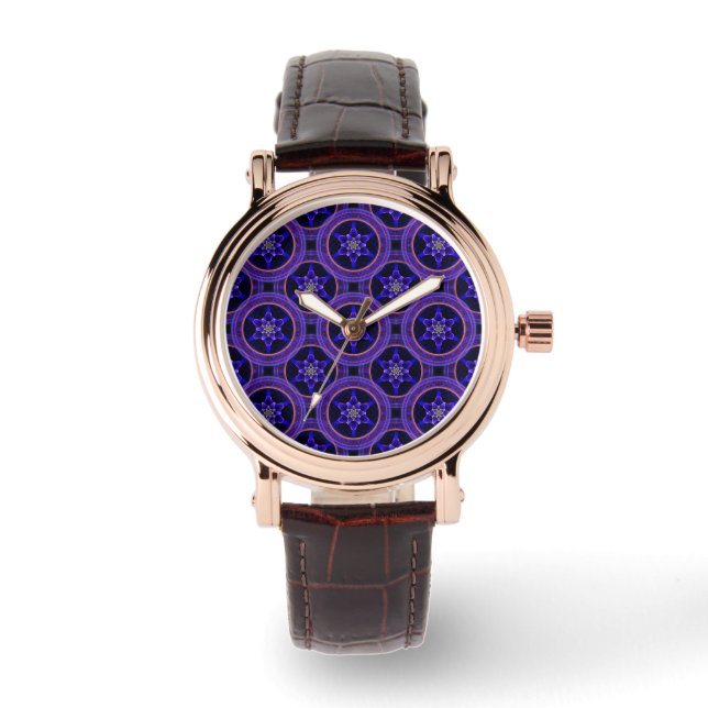 Floral Modern Boho Elegant Abstract Pattern #505 Watch (Front)