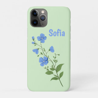 Floral modern daisy blue girly elegant stylish Case-Mate iPhone case