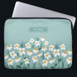 Floral modern daisy blue girly elegant stylish laptop sleeve<br><div class="desc">Floral modern daisy blue girly elegant stylish personalised laptop sleeve design.</div>