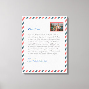 Floral Modern handwritten love mum grandma Letter Canvas Print