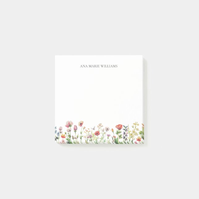Floral Modern Minimalist Post-it Notes (Front)
