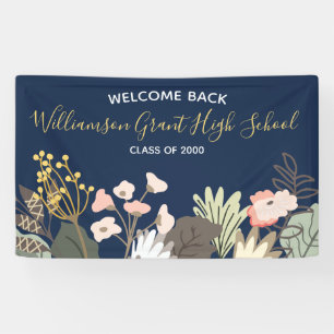 Floral Modern School Reunion Class Of Banner
