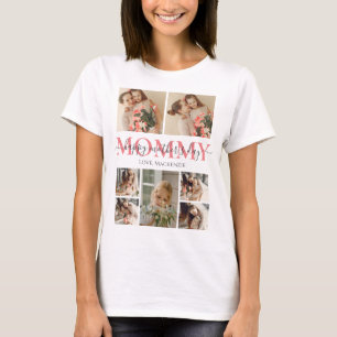 Floral Modern Script Photo Happy Mothers Day T-Shirt