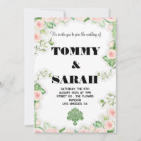 Floral Modern Simple Elegant Colourful Wedding