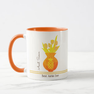 Floral Modern Unique Best Aunt Ever Auntie Mug