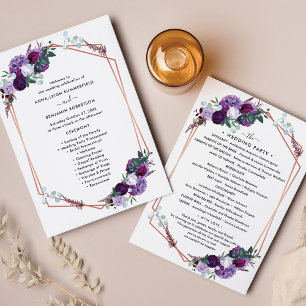Floral Modern Wedding Itinerary Program