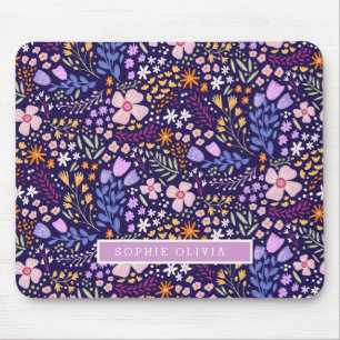 Floral Modern Wildflowers Girly Elegant Stylish Mouse Pad