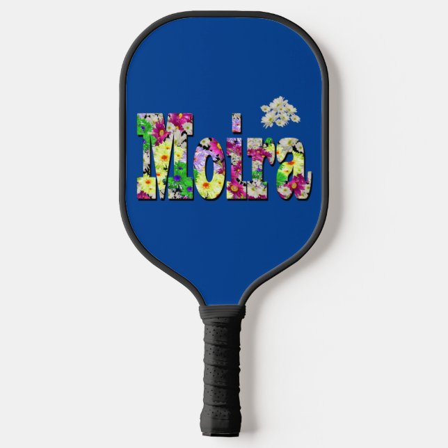 Floral Moira Name, Pickleball Paddle (Back)