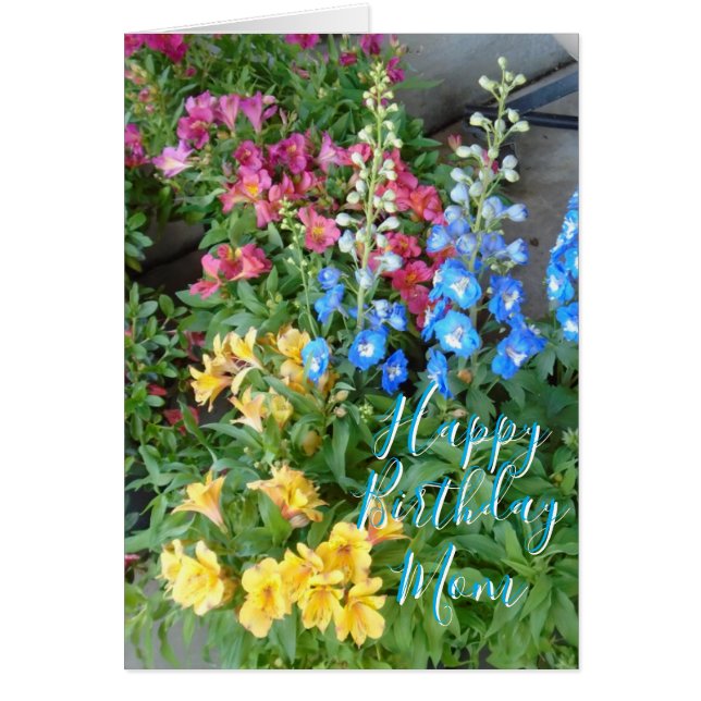  Floral "Mom Birthday" Customizable Card (Front)