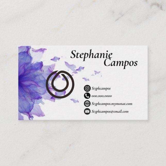 Floral Monat Business Card (Front)